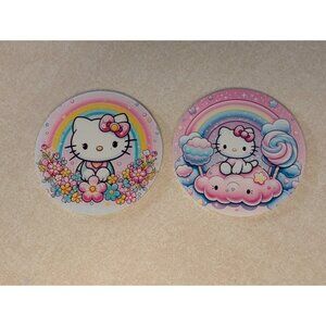 Hello Kitty Car Coaster Set – Set of 2 Colorful Acrylic Cup Holder Inserts